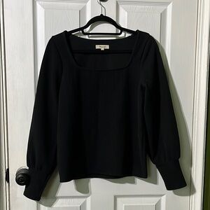 Black Madewell Square Neck Long Sleeve Top